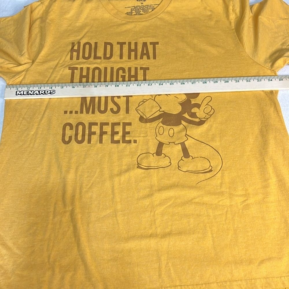 Disney Graphic Tee Short Sleeve Womens Size 2XL Hold That Thought Must Coffee - Picture 5 of 6